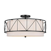 Kichler Birkleigh 4 Light 24" Wide Semi-Flush Drum Ceiling Fixture Black