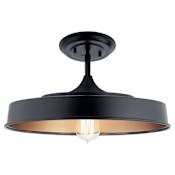 Kichler Elias 16" Wide Semi -Flush Ceiling Fixture Black