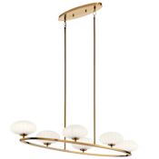 Kichler Pim 6 Light 48" Wide Linear Chandelier Fox Gold