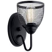 Kichler Voclain 11" Tall Upward Gooseneck Arm Bathroom Sconce Black