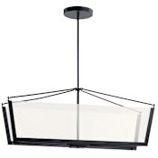 Kichler Calters 2 Light 38" Wide LED Linear Chandelier Black