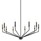 Kichler Armand 10 Light 39" Wide Taper Candle Style Chandelier Black