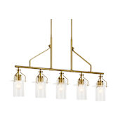 Kichler Everett 5 Light 42" Wide Linear Chandelier Brushed Brass