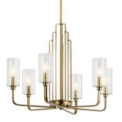 Kichler Kimrose 6 Light 27" Wide Taper Candle Chandelier Brushed Natural Brass