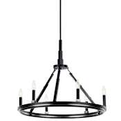 Kichler Emmala 6 Light 27" Wide Taper Candle Chandelier Black