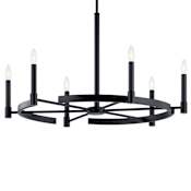 Kichler Tolani 6 Light 34" Wide Taper Candle Chandelier Black