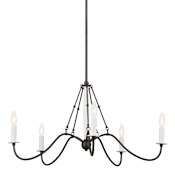 Kichler Freesia 5 Light 31" Wide Taper Candle Chandelier Anvil Iron