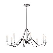 Kichler Freesia 8 Light 38" Wide Taper Candle Chandelier Anvil Iron