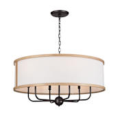 Kichler Heddle 6 Light 31" Wide Drum Chandelier Anvil Iron