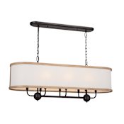 Kichler Heddle 8 Light 43" Wide Drum Chandelier Anvil Iron