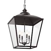 Kichler Dame 4 Light 19" Wide Taper Candle Pendant Anvil Iron