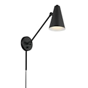 Kichler Sylvia 9" Tall Hardwired or Plug-In Wall Sconce Black