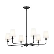 Kichler Pallas 6 Light 32" Wide Chandelier with Linen Shades Black
