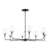 Kichler Pallas 8 Light 43" Wide Chandelier with Linen Shades Black