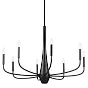 Kichler Deela 8 Light 36" Wide Taper Candle Style Chandelier Black