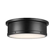 Kichler Serca 3 Light 18" Wide Flush Mount Drum Ceiling Fixture with Frosted Glass Shade Black