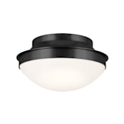 Kichler Bretta 2 Light 14" Wide Flush Mount Bowl Ceiling Fixture with Frosted Glass Shade Black