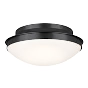 Kichler Bretta 3 Light 18" Wide Flush Mount Bowl Ceiling Fixture with Frosted Glass Shade Black