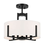 Kichler Malen 4 Light 16" Wide Semi-flush Drum Ceiling Fixture Black