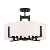 Kichler Malen 8 Light 20" Wide Semi-flush Drum Ceiling Fixture Black