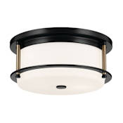Kichler Brit 2 Light 12" Wide Flush Mount Drum Ceiling Fixture Black