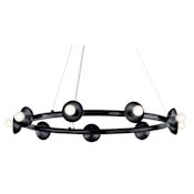 Kichler Palta 9 Light 35" Wide Abstract Ring Chandelier Black