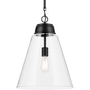 Kichler Marsailli 16" Wide Pendant with Clear Glass Shade Black