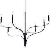 Kichler Livadia 6 Light 48" Wide Taper Candle Style Chandelier Black