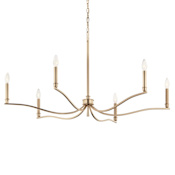 Kichler Malene 6 Light 42" Wide Taper Candle Style Chandelier Champagne Bronze