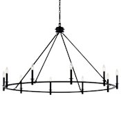 Kichler Carrick 10 Light 55" Wide Taper Candle Ring Chandelier Black