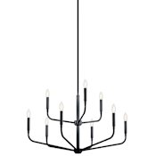 Kichler Madden 9 Light 32" Wide Taper Candle Style Chandelier Black