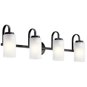 Kichler Kennewick 4 Light 32" Wide Bathroom Vanity Light Black