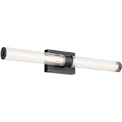 Kichler Laurene 2 Light 31" Wide LED Vanity Light with Clear Fluted Glass Shades Black
