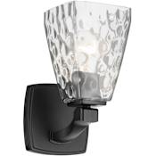Kichler Marant 10" Tall Bathroom Sconce with Clear Water Glass Shade Black