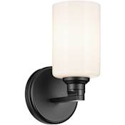 Kichler Gioe 10" Tall Bathroom Sconce with Opal Glass Shade Black
