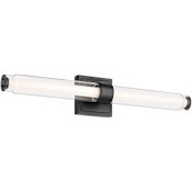 Kichler Laurene 2 Light 27" Wide LED Vanity Light with Clear Glass Shades Black