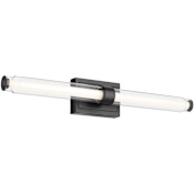 Kichler Laurene 2 Light 31" Wide LED Vanity Light with Clear Glass Shades Black