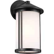 Kichler Lombard 13" Tall Outdoor Wall Sconce with Satin Etched Glass Shade Black