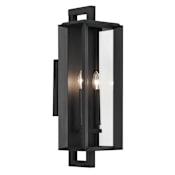 Kichler Kroft 2 Light 24" Tall Outdoor Wall Sconce Textured Black