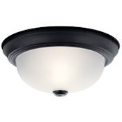 Kichler 2 Light 11" Wide Flush Mount Bowl Ceiling Fixture Black
