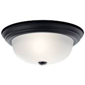 Kichler 2 Light 13" Wide Flush Mount Bowl Ceiling Fixture Black