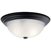 Kichler 3 Light 15" Wide Flush Mount Bowl Ceiling Fixture Black