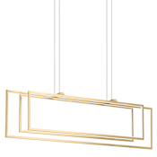 Kichler Jestin 3 Light 46" Wide LED Linear Chandelier Champagne Gold