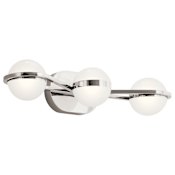 Kichler Brettin 3 Light 24" Wide LED Bathroom Vanity Light Polished Nickel