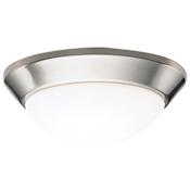 Kichler Ceiling Space Single Light 10" Wide Flush Mount Ceiling Fixture Brushed Nickel