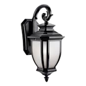 Kichler Salisbury Single Light 19" Tall Outdoor Wall Sconce with Linen Glass Panels Black