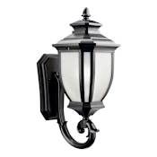Kichler Salisbury Single Light 19" Tall Outdoor Wall Sconce with Linen Glass Panels Black