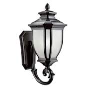 Kichler Salisbury Single Light 24" Tall Outdoor Wall Sconce with Linen Glass Panels Black