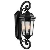 Kichler Courtyard Collection 3 Light 40" Outdoor Wall Light Textured Black