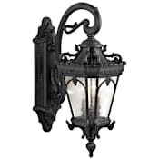 Kichler Tournai 2 Light 10" Wide Outdoor Wall Sconce with Seedy Glass Panels Black
